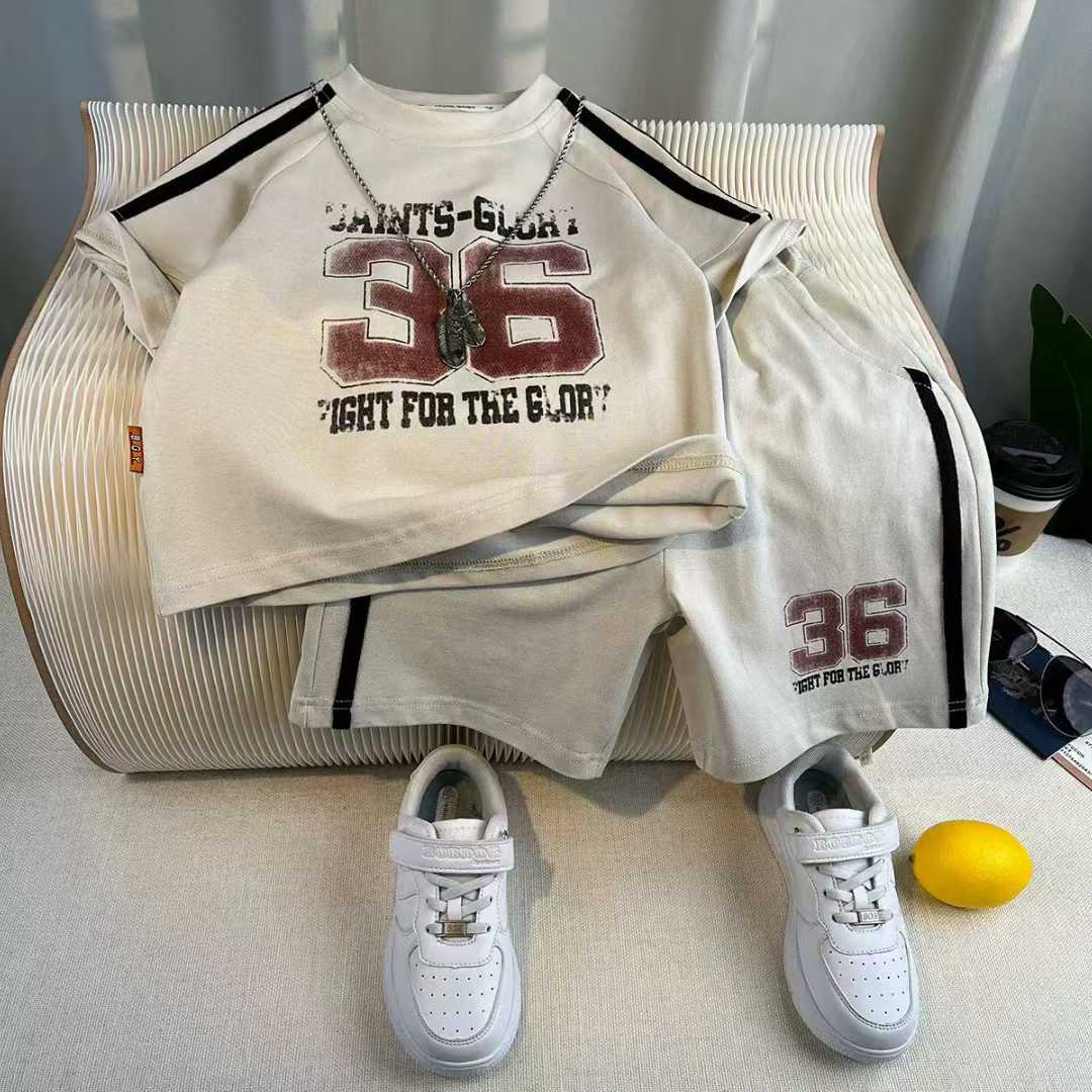 Boys' fashion set, short-sleeve top and shorts NO36---02