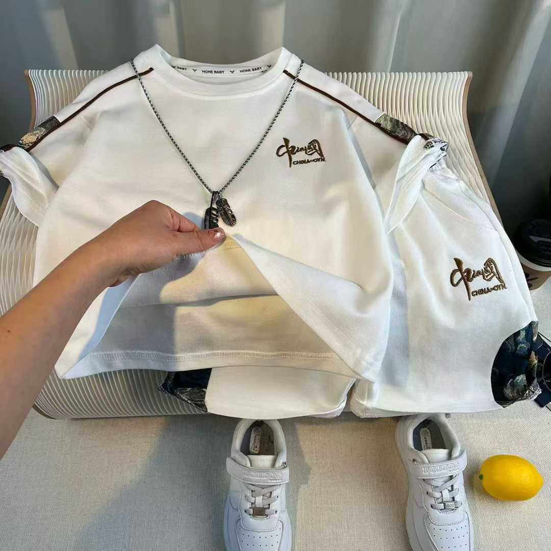 Boys' fashion set, short-sleeve top and shorts--China LOGO---03