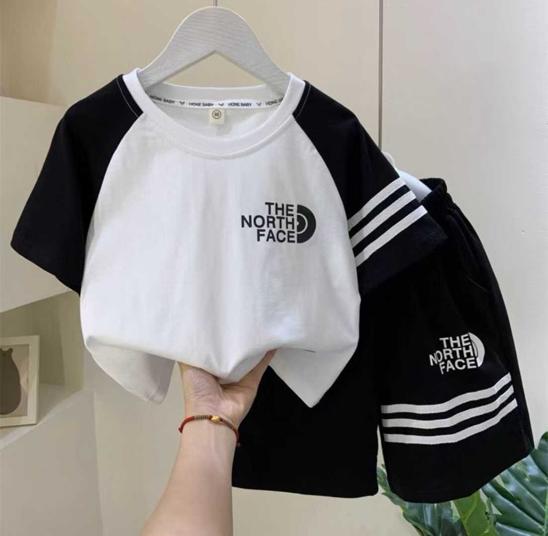 Boys' fashion set, short-sleeve top and shorts--rainbow---09