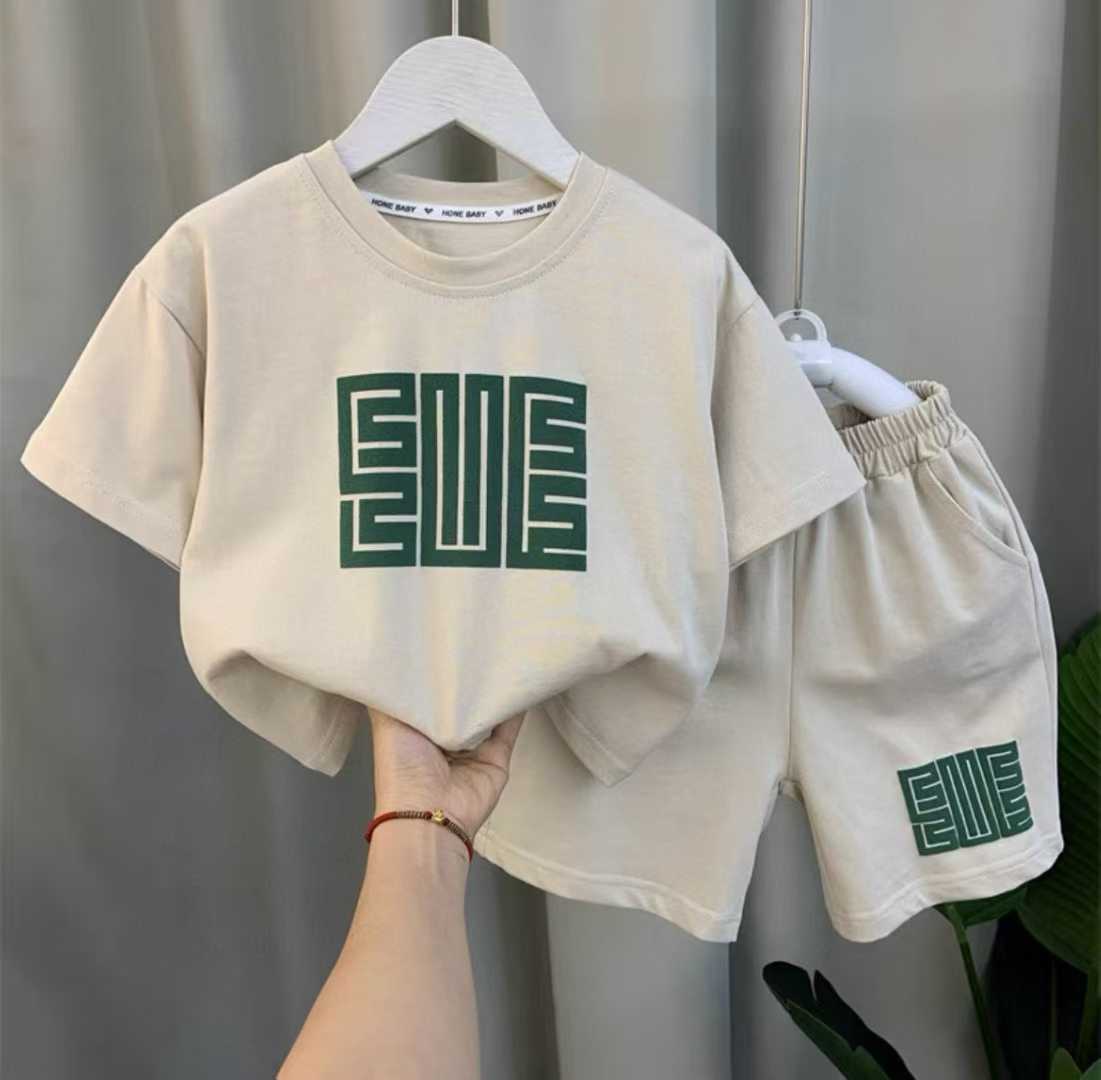 Boys' fashion set, short-sleeve top and shorts--Maze Map---10
