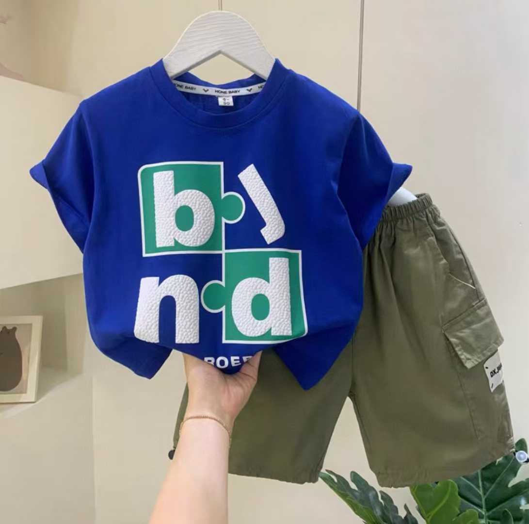 Boys' fashion set, short-sleeve top and shorts--BJND---12